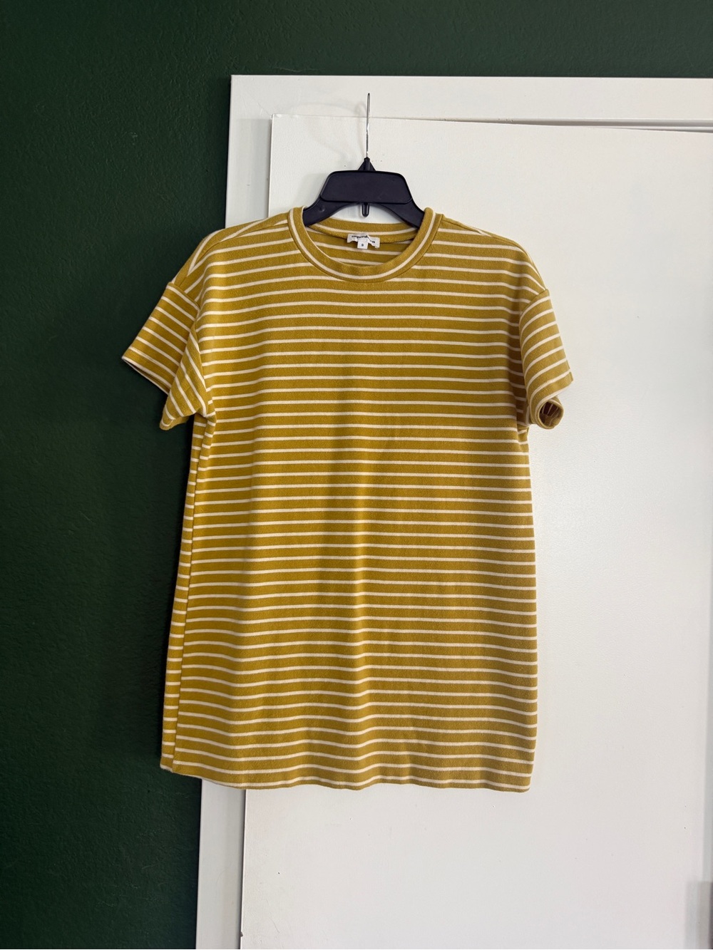superdown Yellow and White Striped Crewneck Tee dress